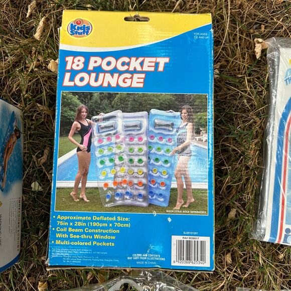 Vintage Inflatable Pool Floats Lot Intex Wet Set Lounges Rafts Beach Toys Sealed - Picture 3 of 9